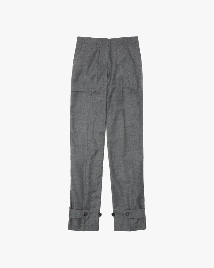 Pants Women Helmut Lang Flannel Military Pant Beuys Grey