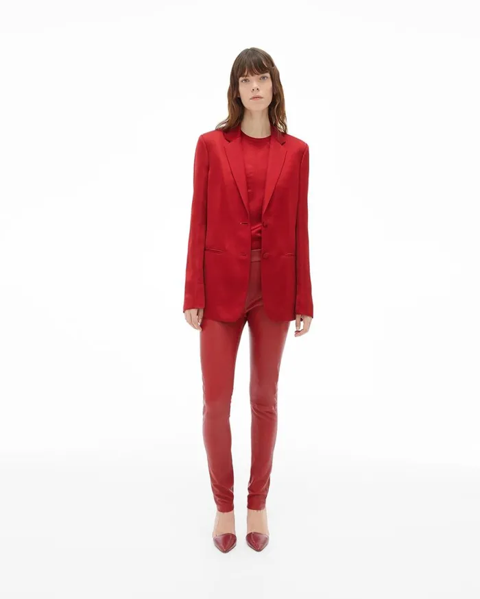 Pants Women Helmut Lang Leather Legging Lava