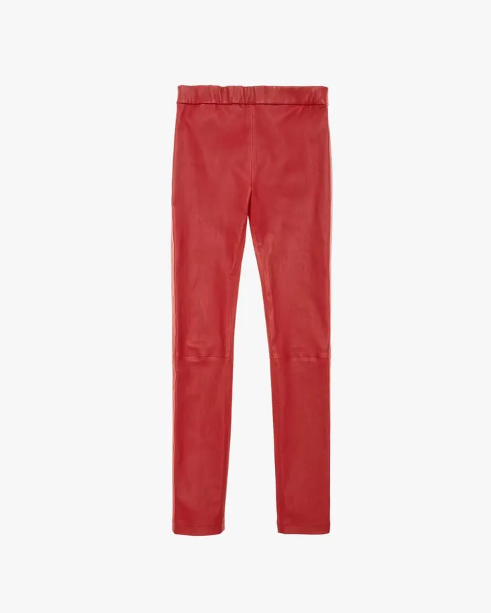 Pants Women Helmut Lang Leather Legging Lava