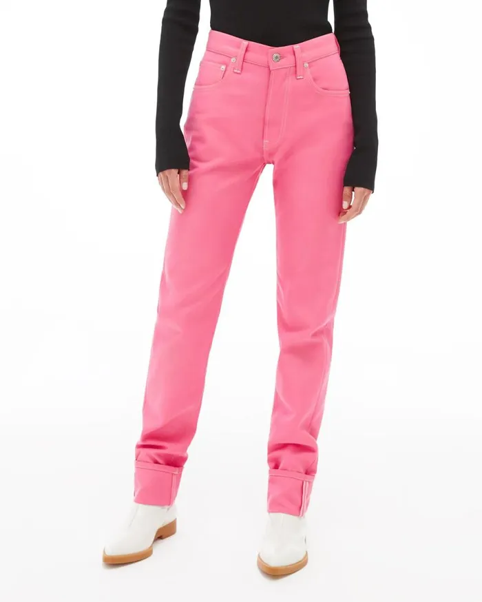 Pants Women Helmut Lang Masc Hi Straight Jean Prism Pink
