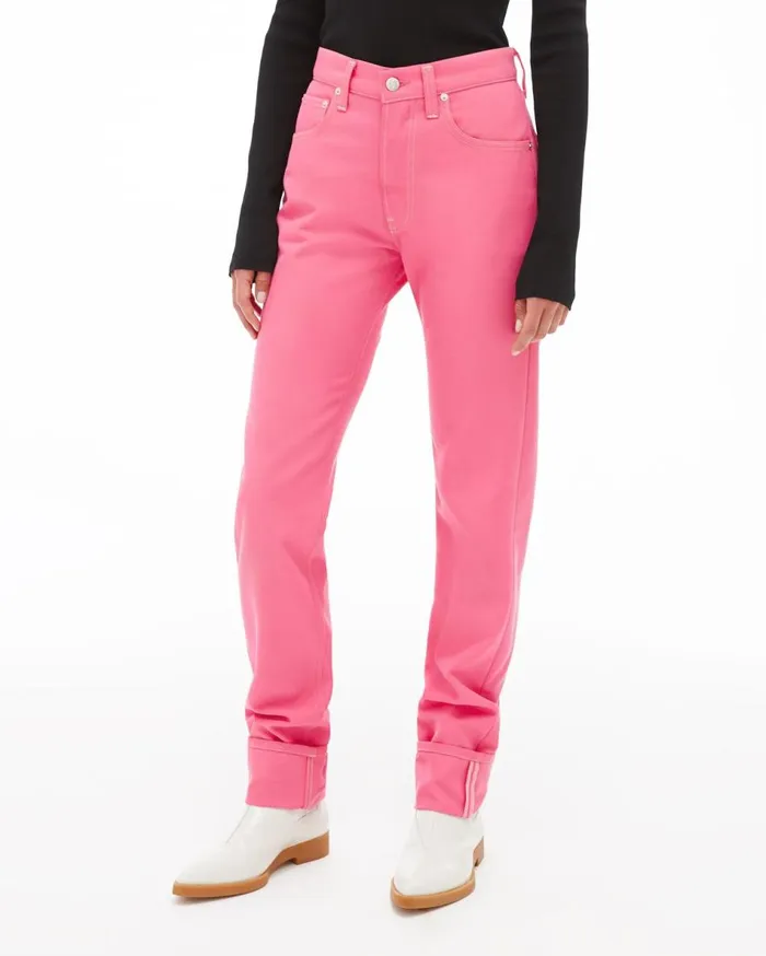 Pants Women Helmut Lang Masc Hi Straight Jean Prism Pink