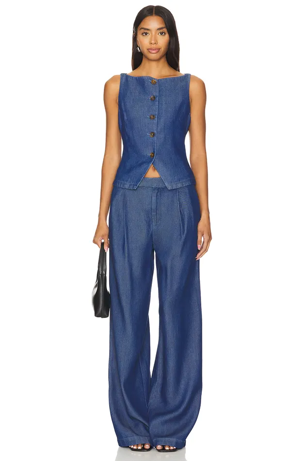 Pants Women Lovers and Friends Agathe Pant Blue Denim Pants Women Lovers and Friends Agathe Pant Blue Denim