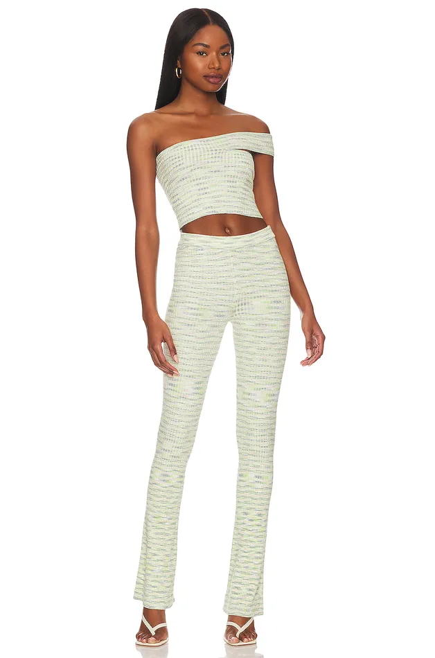 Pants Women Lovers and Friends Mara Knit Pants Lime Spacedye Pants Women Lovers and Friends Mara Knit Pants Lime Spacedye