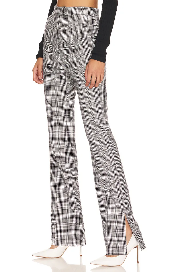 Pants Women Lovers and Friends Patton Pant Black White Check Pants Women Lovers and Friends Patton Pant Black White Check