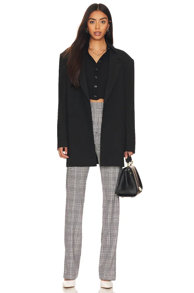 Pants Women Lovers and Friends Patton Pant Black White Check Pants Women Lovers and Friends Patton Pant Black White Check