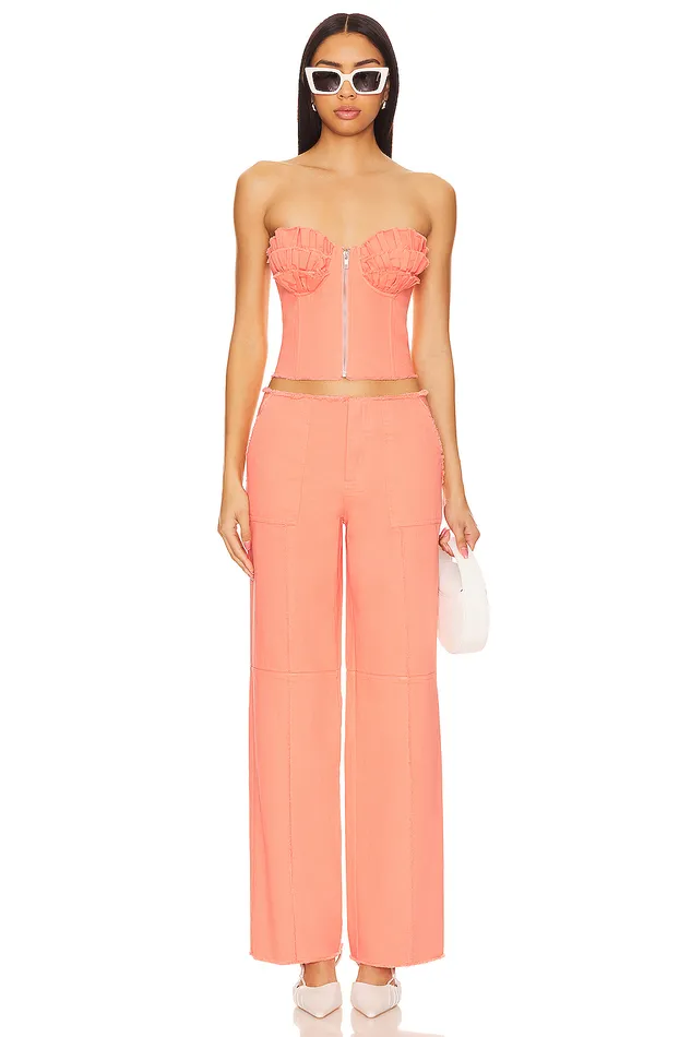 Pants Women Lovers and Friends X Anja Dujakovi Bruna Pant Soft Orange Pants Women Lovers and Friends X Anja Dujakovi Bruna Pant Soft Orange
