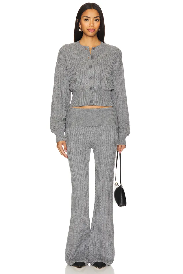 Pants Women Lovers and Friends X Emily Gemma Bessie Knit Pant Grey Pants Women Lovers and Friends X Emily Gemma Bessie Knit Pant Grey