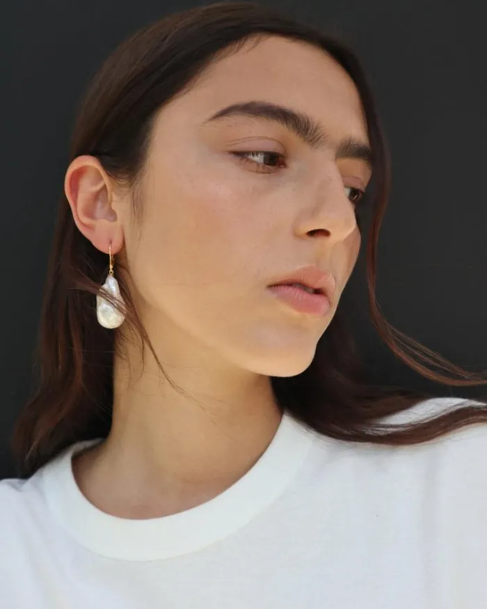 Reliquia Jewellery Hoops Cocoon Pearl Earrings Gold PreOrder 8211 Women Reliquia Jewellery Hoops Cocoon Pearl Earrings Gold PreOrder 8211 Women