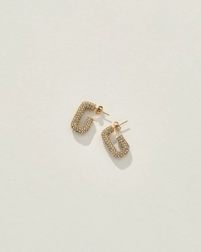 Reliquia Jewellery Hoops Logan Earrings In GoldCrystal 8211 Women Reliquia Jewellery Hoops Logan Earrings In GoldCrystal 8211 Women