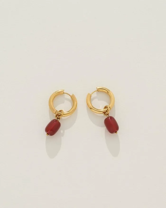 Reliquia Jewellery Hoops Zaya Hoops In Gold and Red 8211 Women