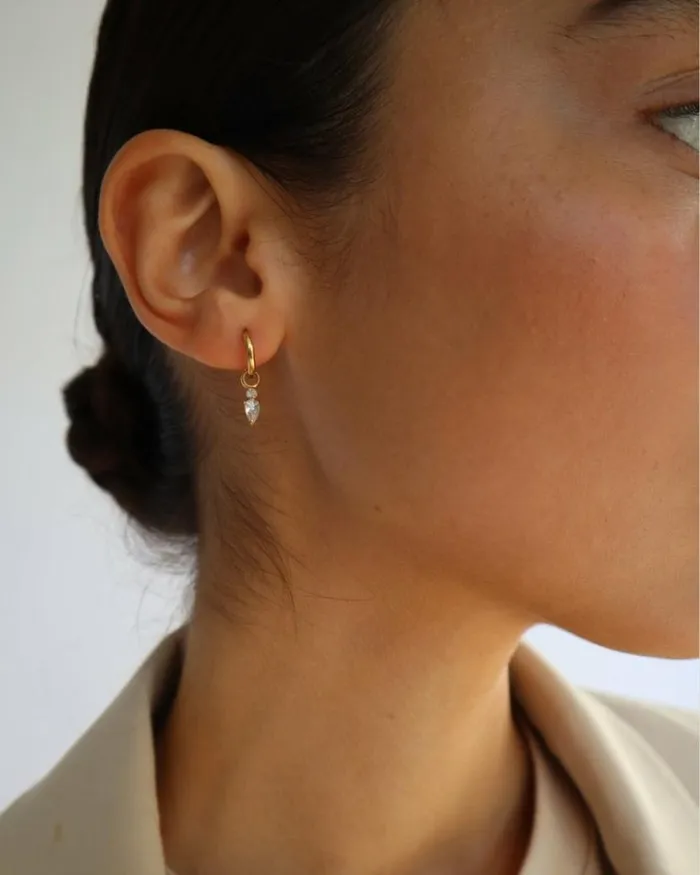 Reliquia Jewellery Huggies Amara Earrings In GoldCrystal 8211 Women Reliquia Jewellery Huggies Amara Earrings In GoldCrystal 8211 Women