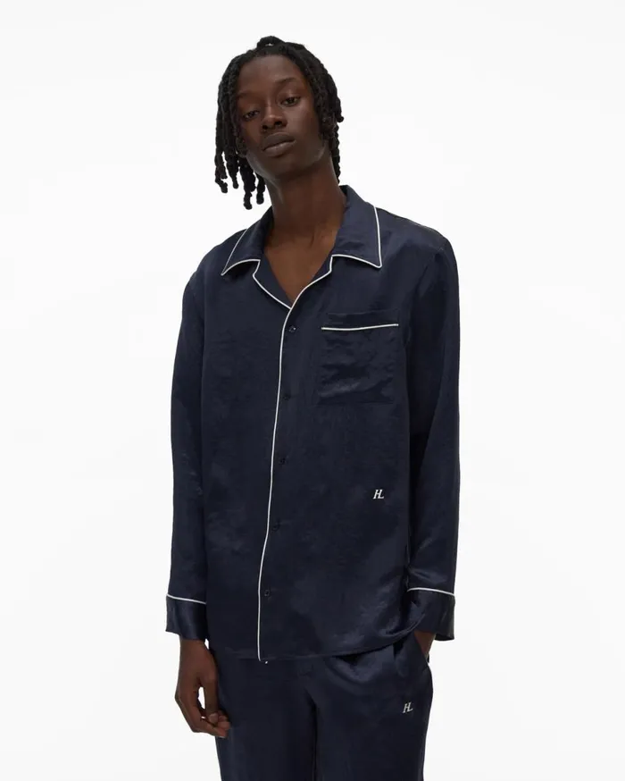 Shirts Men Helmut Lang Pajama Shirt Admiral Blue