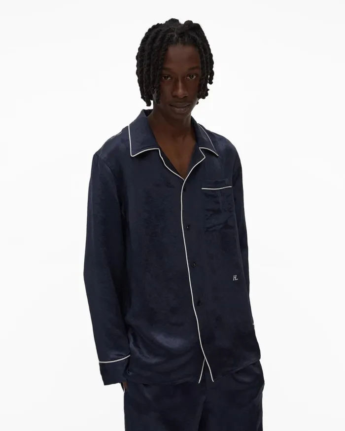 Shirts Men Helmut Lang Pajama Shirt Admiral Blue