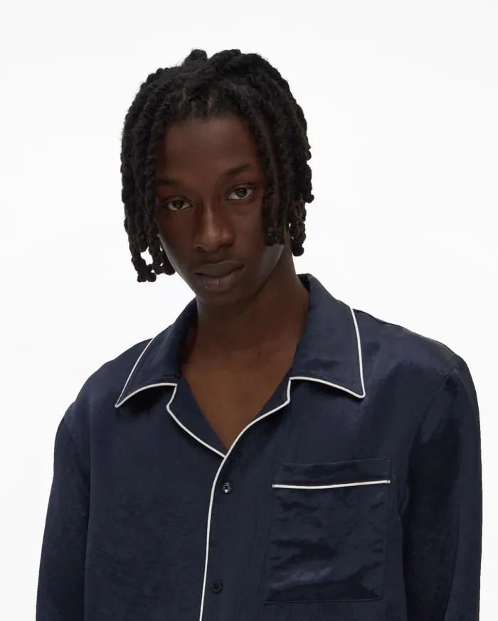 Shirts Men Helmut Lang Pajama Shirt Admiral Blue