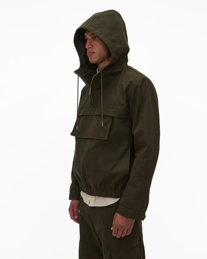 Shirts Men Helmut Lang Zip Popover Hunter Sage