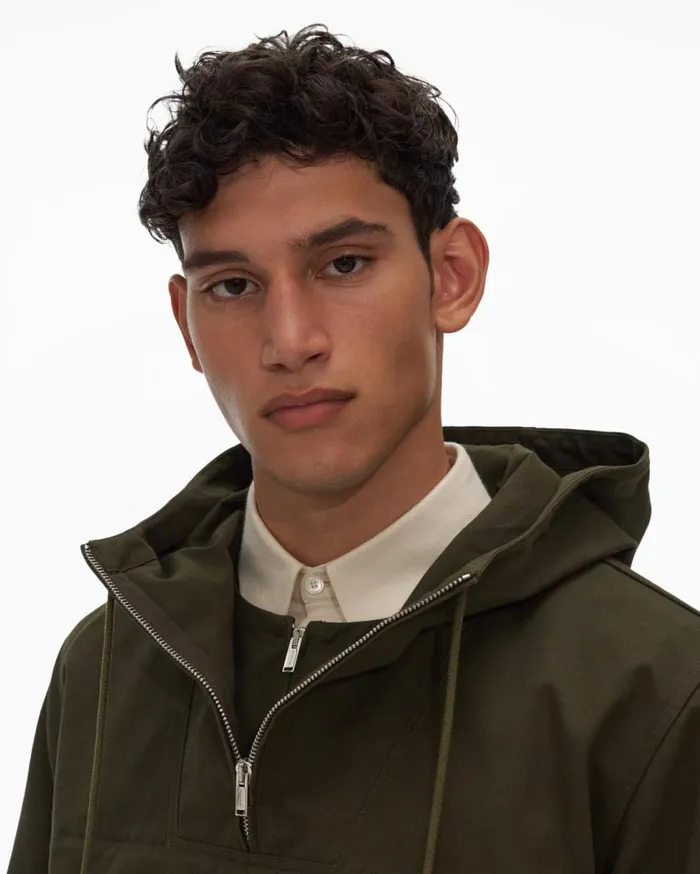 Shirts Men Helmut Lang Zip Popover Hunter Sage