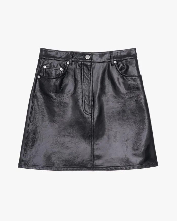 Skirts Women Helmut Lang 5Pocket Leather Skirt Black