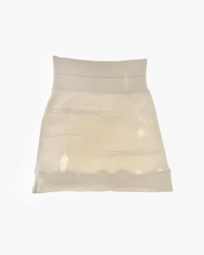 Skirts Women Helmut Lang Distressed Skirt Powdered Ecru