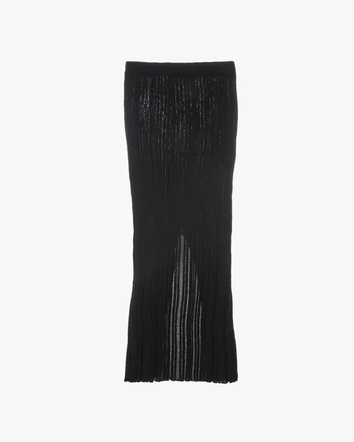 Skirts Women Helmut Lang Fine Wool Rib Skirt Black