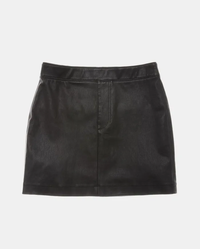 Skirts Women Helmut Lang Stretch Leather Mini Skirt Black
