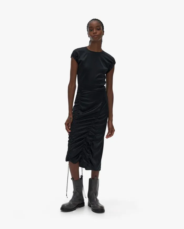 Skirts Women Helmut Lang String Satin Skirt Black