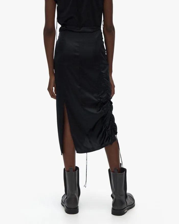 Skirts Women Helmut Lang String Satin Skirt Black