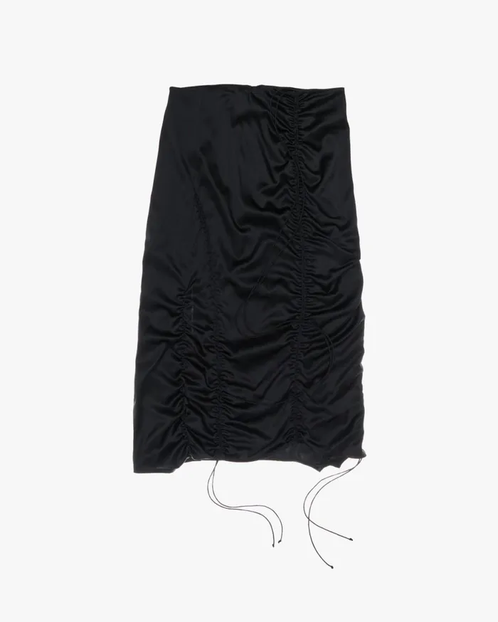 Skirts Women Helmut Lang String Satin Skirt Black