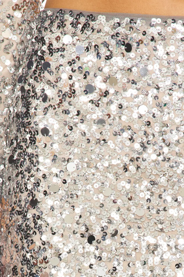 Skirts Women Lovers and Friends Crystal Sequin Mini Skirt Disco Silver Skirts Women Lovers and Friends Crystal Sequin Mini Skirt Disco Silver