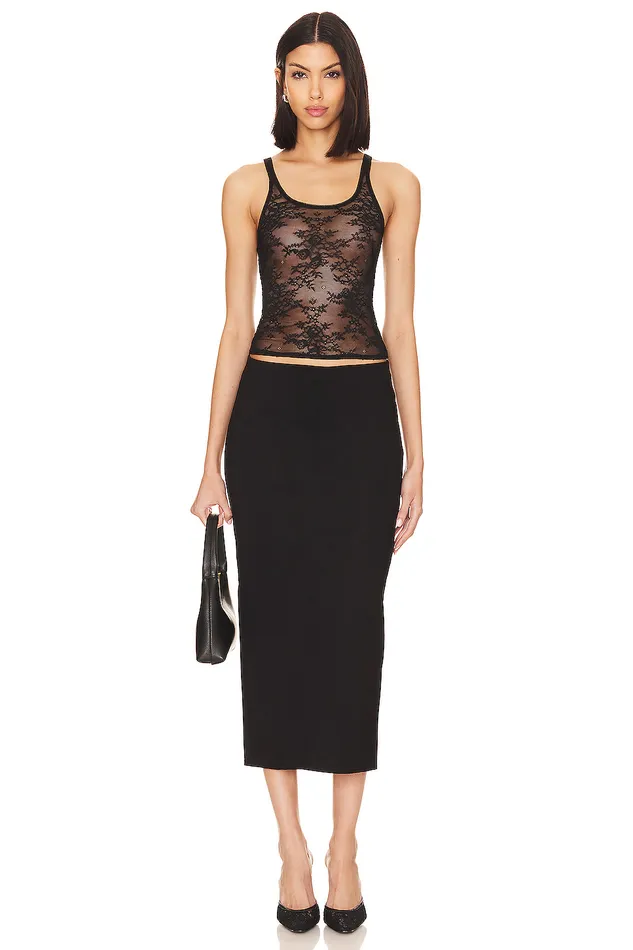 Skirts Women Lovers and Friends Fabienne Midi Skirt Black Skirts Women Lovers and Friends Fabienne Midi Skirt Black