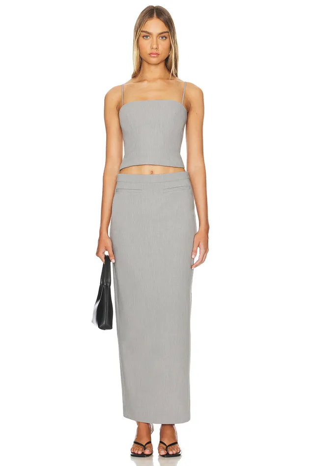 Skirts Women Lovers and Friends Jones Maxi Skirt Gray Skirts Women Lovers and Friends Jones Maxi Skirt Gray