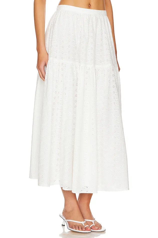 Skirts Women Lovers and Friends Julia Midi Skirt White Skirts Women Lovers and Friends Julia Midi Skirt White