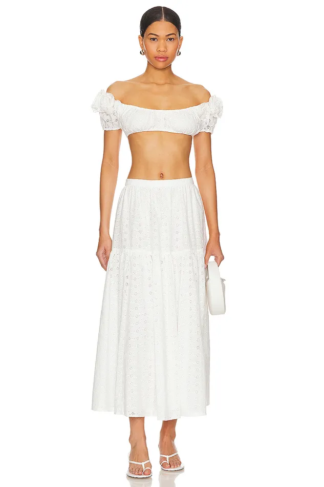 Skirts Women Lovers and Friends Julia Midi Skirt White Skirts Women Lovers and Friends Julia Midi Skirt White