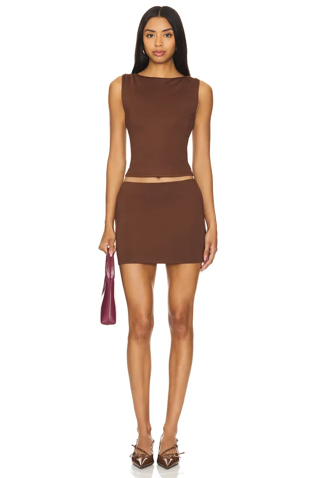 Skirts Women Lovers and Friends Morgan Mini Skirt Brown Skirts Women Lovers and Friends Morgan Mini Skirt Brown