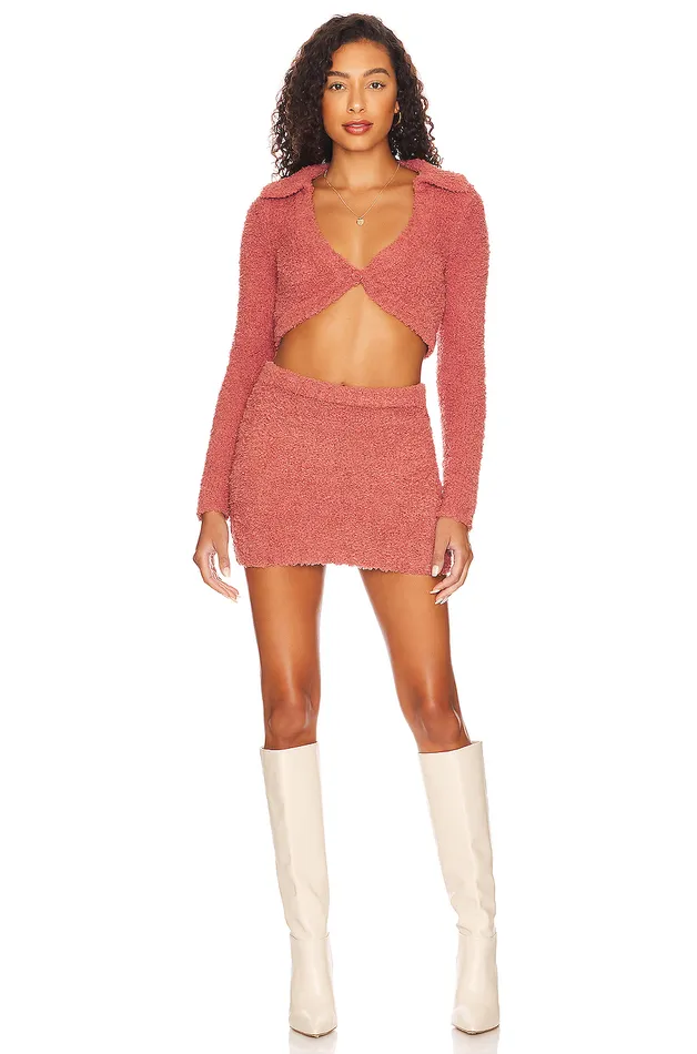 Skirts Women Lovers and Friends Safya Fuzzy Mini Skirt Mauve Skirts Women Lovers and Friends Safya Fuzzy Mini Skirt Mauve