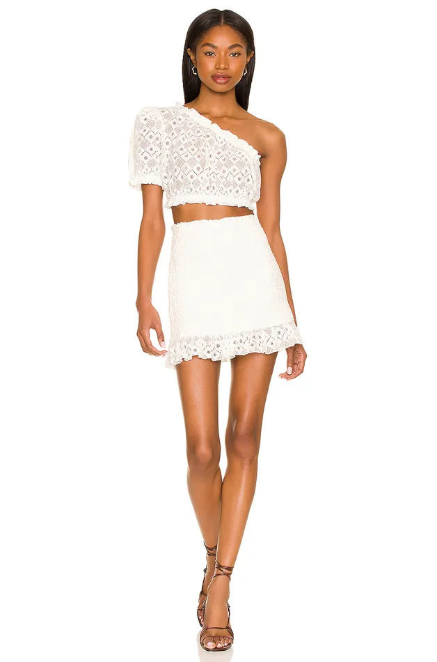 Skirts Women Lovers and Friends Shoreline Mini Skirt White Skirts Women Lovers and Friends Shoreline Mini Skirt White