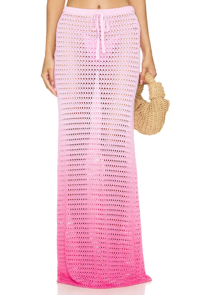 Skirts Women Lovers and Friends Viank Mesh Maxi Skirt Pink Ombre