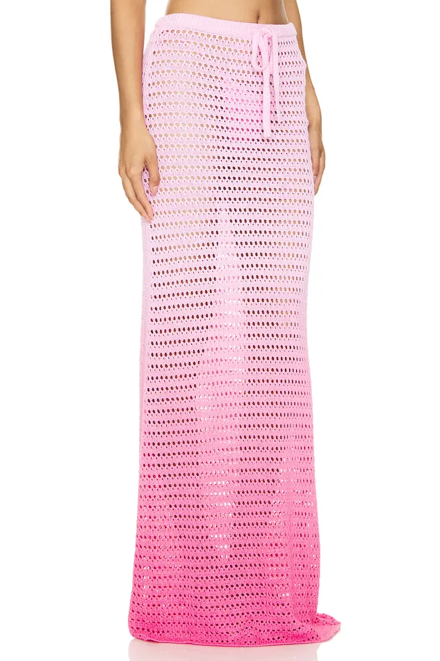 Skirts Women Lovers and Friends Viank Mesh Maxi Skirt Pink Ombre