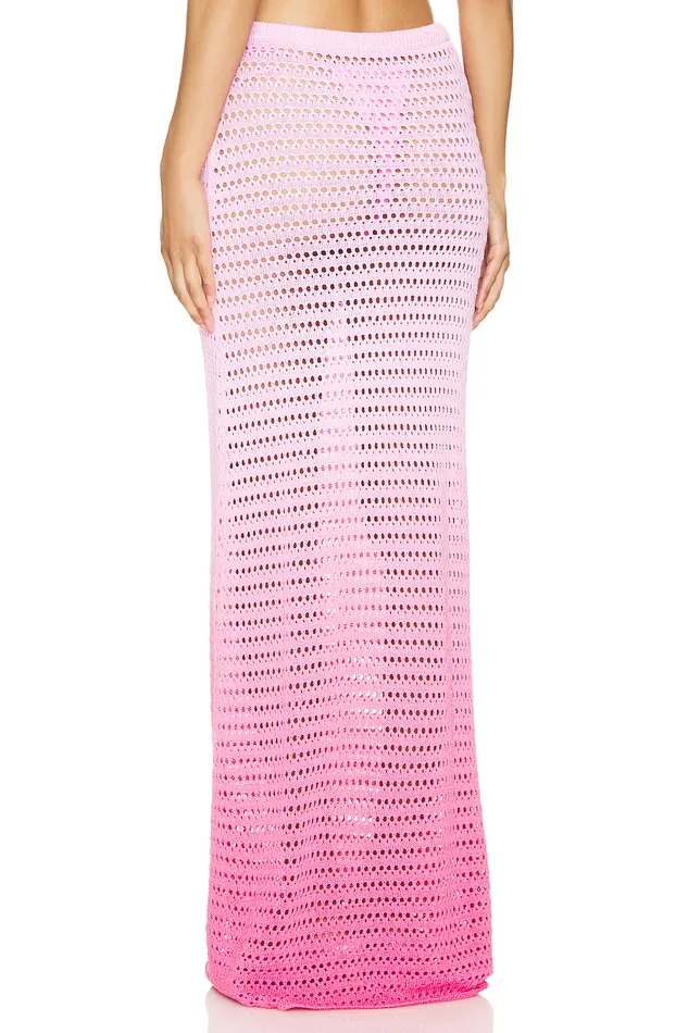 Skirts Women Lovers and Friends Viank Mesh Maxi Skirt Pink Ombre
