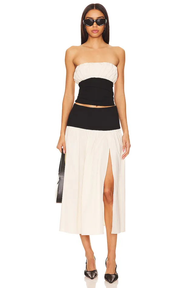 Skirts Women Lovers and Friends X Anja Dujakovi Mac Midi Skirt Black and Ivory Skirts Women Lovers and Friends X Anja Dujakovi Mac Midi Skirt Black and Ivory