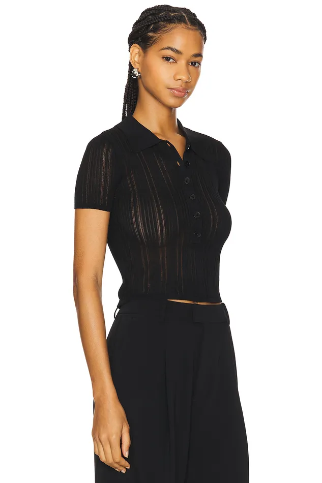 Sweaters and Knits Women Lovers and Friends Belle Polo Top Black Sweaters and Knits Women Lovers and Friends Belle Polo Top Black