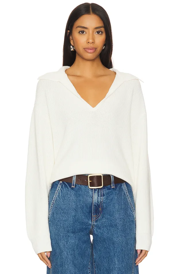 Sweaters and Knits Women Lovers and Friends Blakely Polo Sweater Ivory