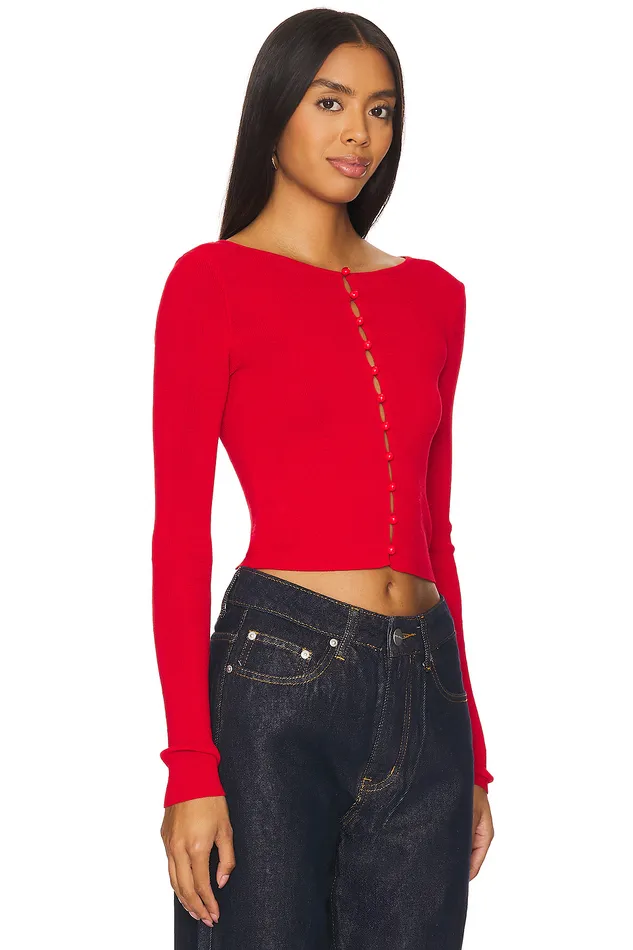 Sweaters and Knits Women Lovers and Friends Ciara Cardigan Red Sweaters and Knits Women Lovers and Friends Ciara Cardigan Red