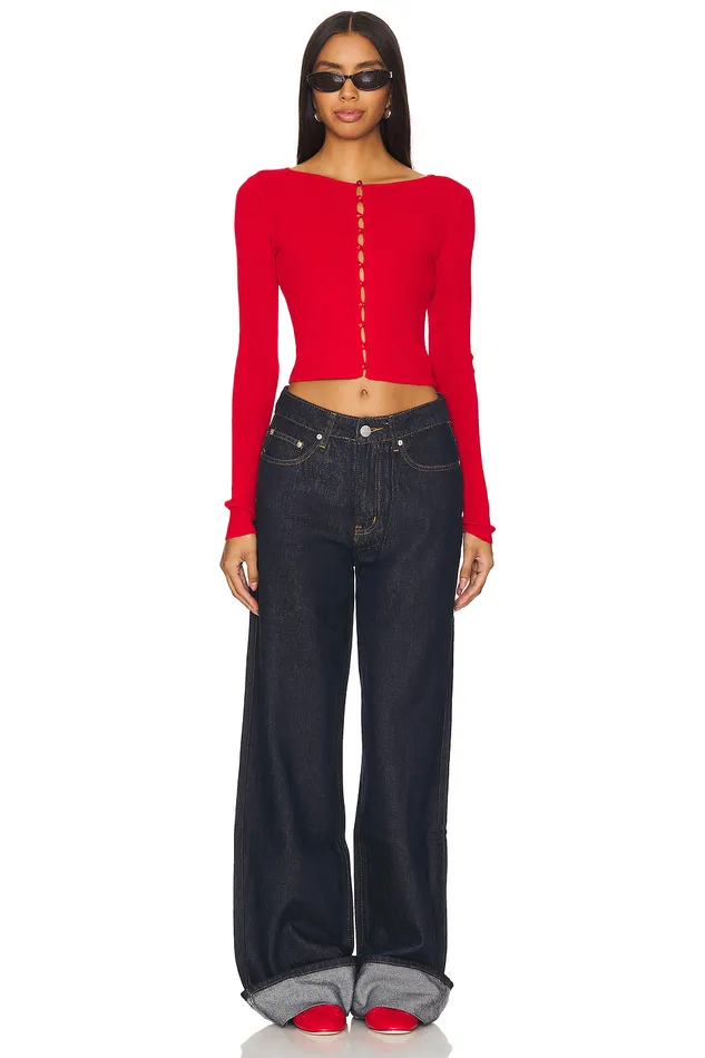 Sweaters and Knits Women Lovers and Friends Ciara Cardigan Red Sweaters and Knits Women Lovers and Friends Ciara Cardigan Red