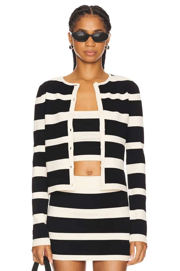 Sweaters and Knits Women Lovers and Friends Eloise Cardigan Black and Cream