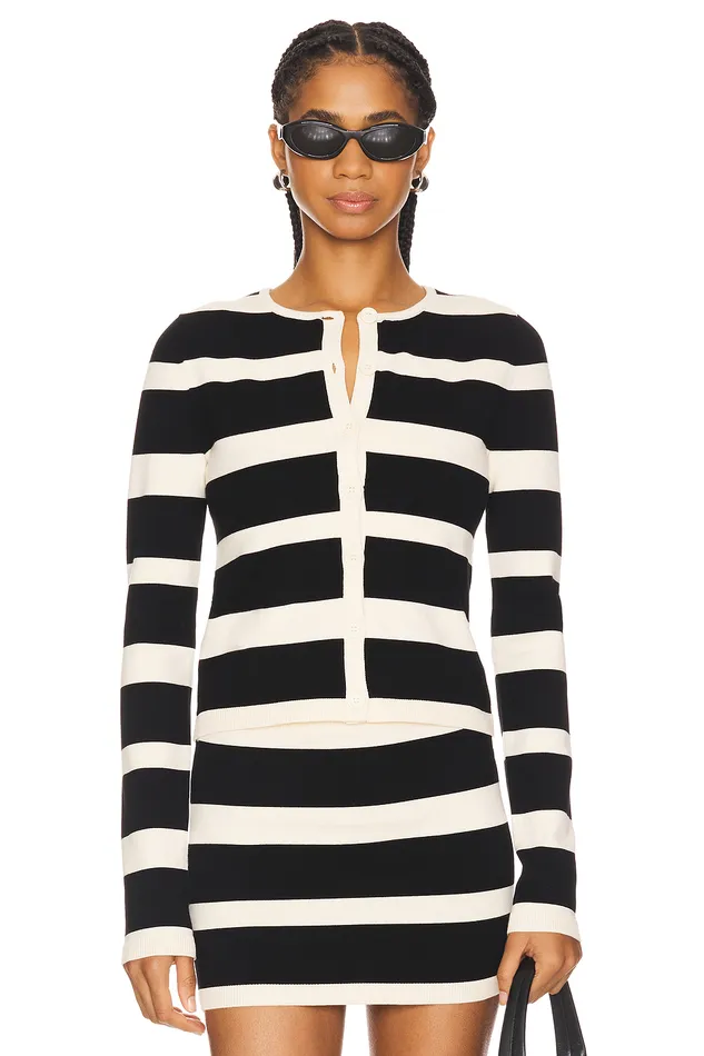 Sweaters and Knits Women Lovers and Friends Eloise Cardigan Black and Cream Sweaters and Knits Women Lovers and Friends Eloise Cardigan Black and Cream
