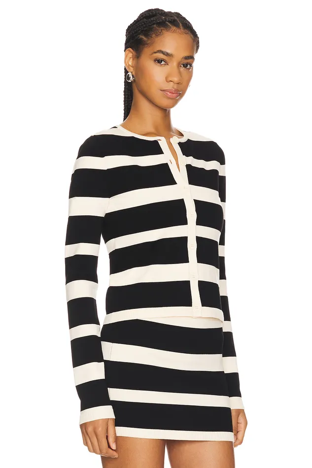 Sweaters and Knits Women Lovers and Friends Eloise Cardigan Black and Cream Sweaters and Knits Women Lovers and Friends Eloise Cardigan Black and Cream