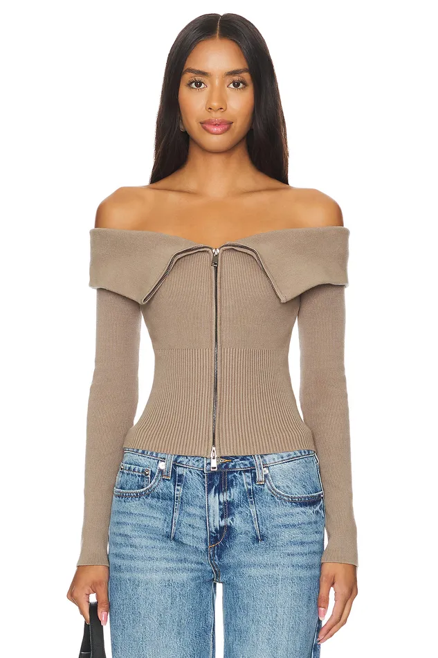 Sweaters and Knits Women Lovers and Friends Giugno Zip Cardigan Taupe