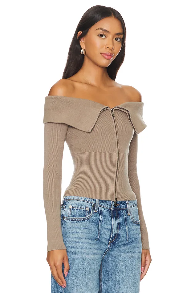 Sweaters and Knits Women Lovers and Friends Giugno Zip Cardigan Taupe