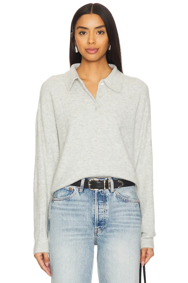 Sweaters and Knits Women Lovers and Friends Ivy Polo Sweater Light Gre