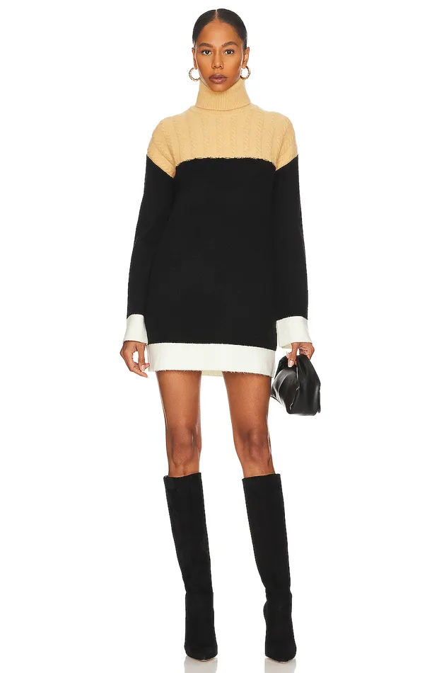 Sweaters and Knits Women Lovers and Friends Kane Sweater Dress Nude and Black